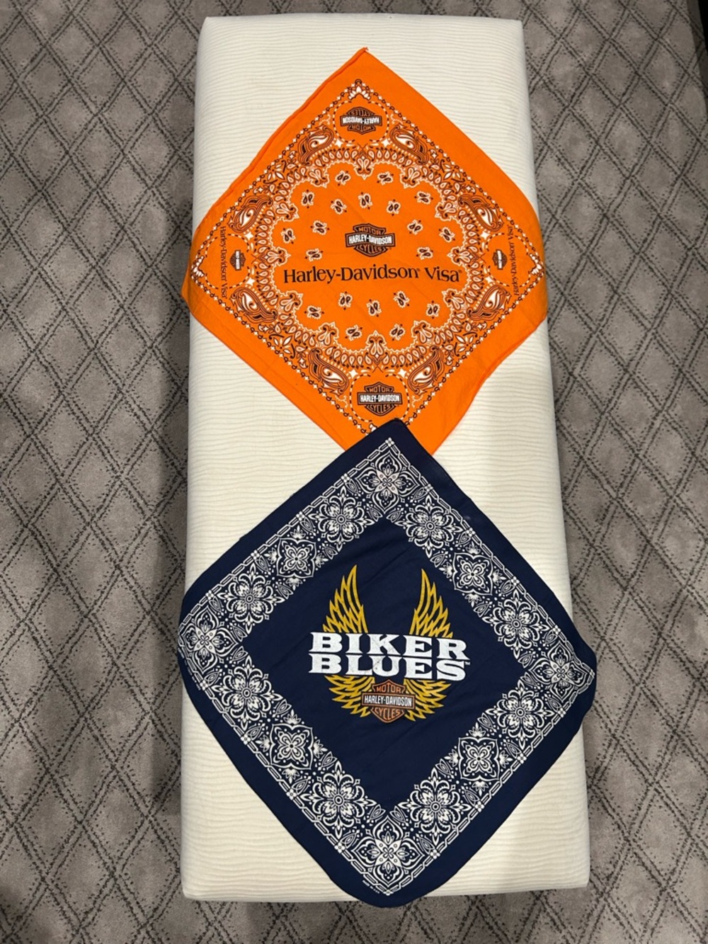 Harley-Davidson Orange & Navy Biker Bandana Set